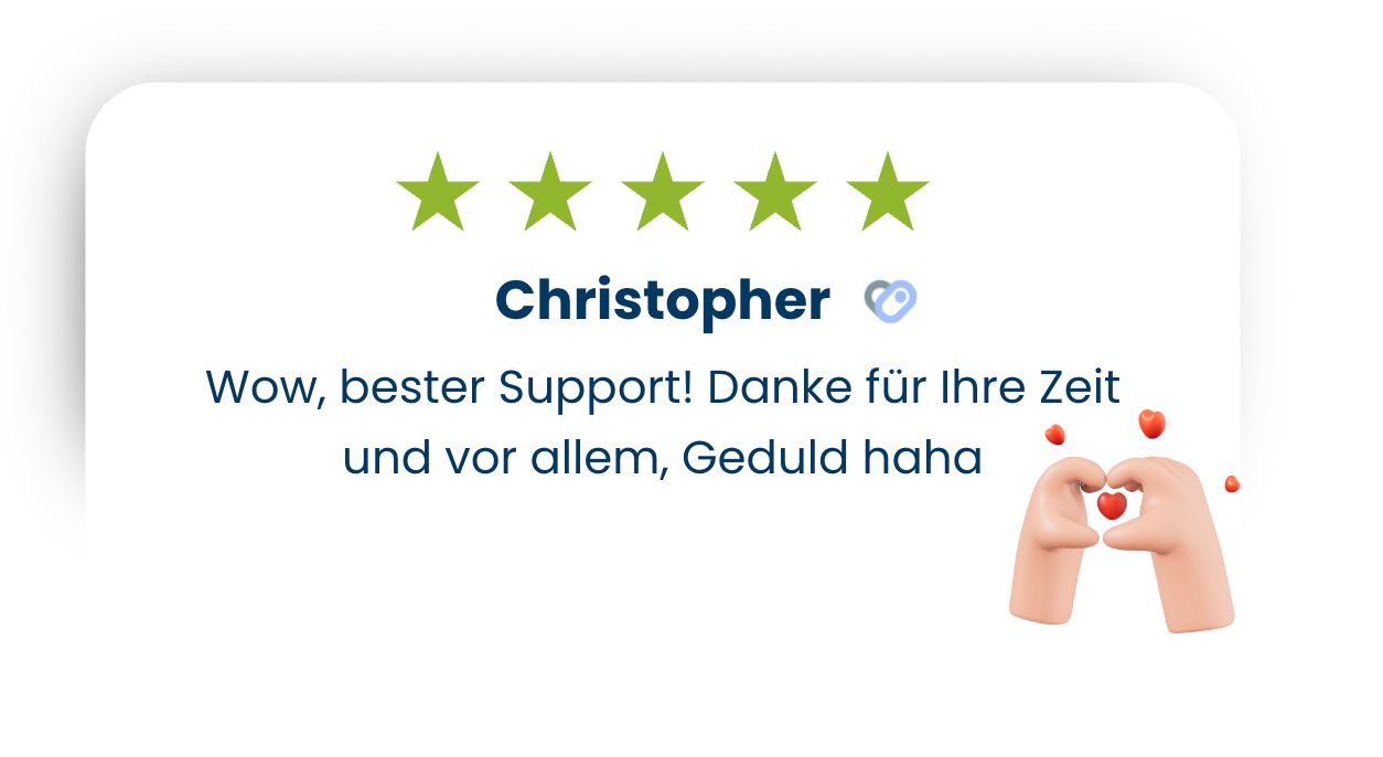 5-Sterne Kundenbewertung - Bester Support
